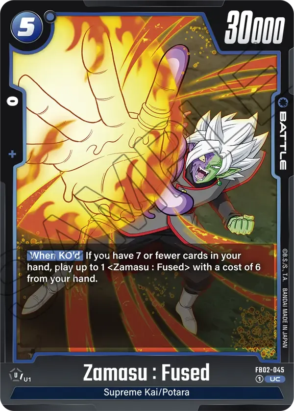 Zamasu Fused Dragon Ball Super Card Game Fusion World Card