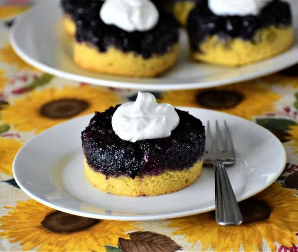 Blueberry Upside-Down Mini Cakes