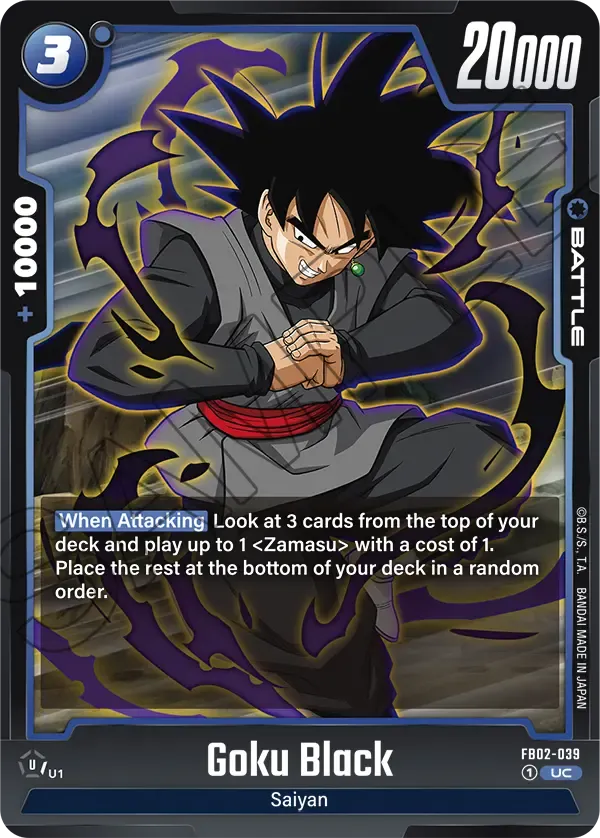 Goku Black Dragon Ball Super Card Game Fusion World Card