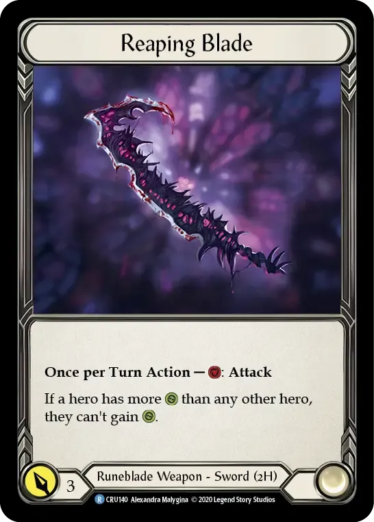 1HP261 Reaping Blade Card - Flesh and Blood TCG 1HP261 Reaping Blade Card - Flesh and Blood TCG
