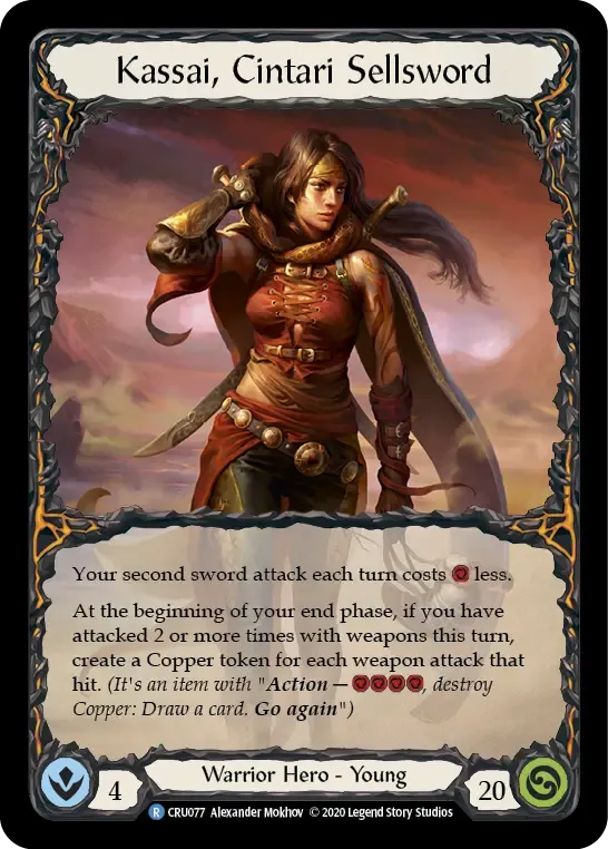 CRU077-RF Kassai, Cintari Sellsword Card - Flesh and Blood TCG CRU077-RF Kassai, Cintari Sellsword Card - Flesh and Blood TCG