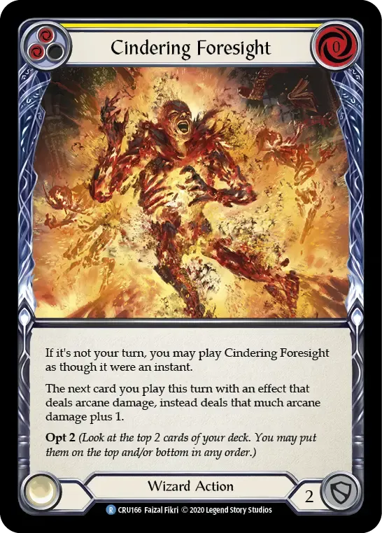 CRU166-RF Cindering Foresight Card - Flesh and Blood TCG CRU166-RF Cindering Foresight Card - Flesh and Blood TCG