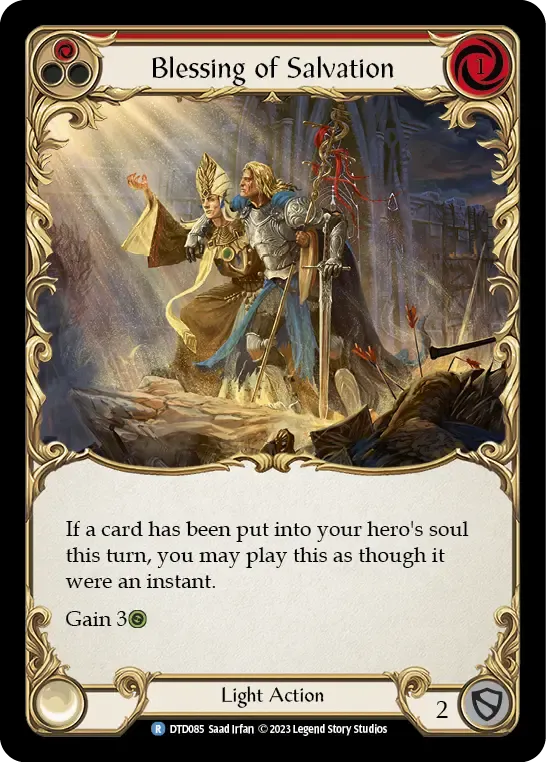 DTD085-RF Blessing of Salvation Card - Flesh and Blood TCG DTD085-RF Blessing of Salvation Card - Flesh and Blood TCG