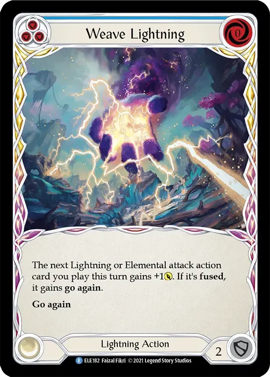 ELE182-RF Weave Lightning Card - Flesh and Blood TCG ELE182-RF Weave Lightning Card - Flesh and Blood TCG