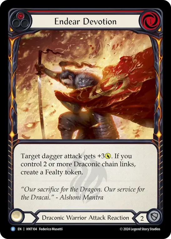 HNT104-RF Endear Devotion Card - Flesh and Blood TCG