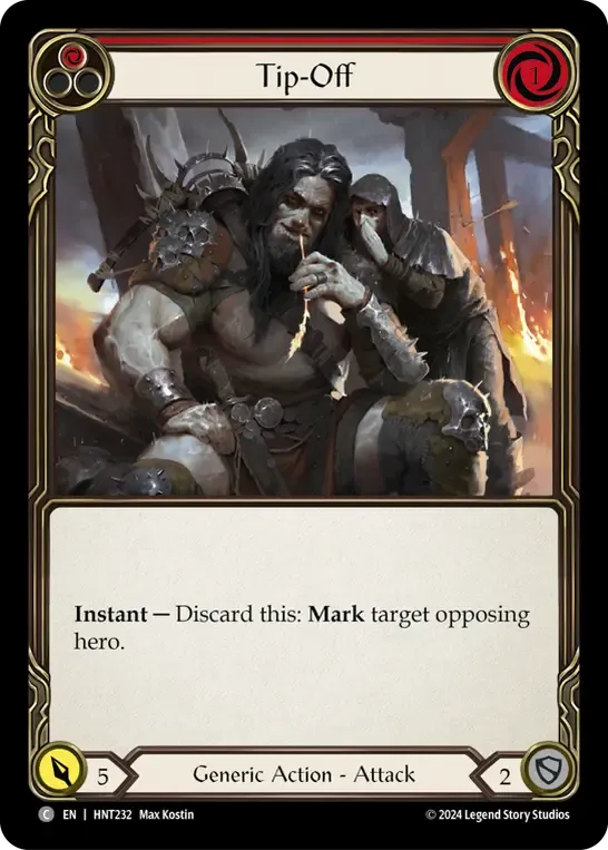 HNT232-RF Tip-Off Card - Flesh and Blood TCG HNT232-RF Tip-Off Card - Flesh and Blood TCG