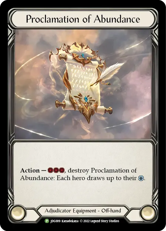 JDG009-CF Proclamation of Abundance Card - Flesh and Blood TCG JDG009-CF Proclamation of Abundance Card - Flesh and Blood TCG