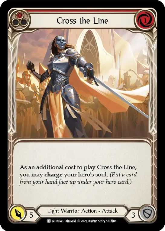 MON045-RF Cross the Line Card - Flesh and Blood TCG