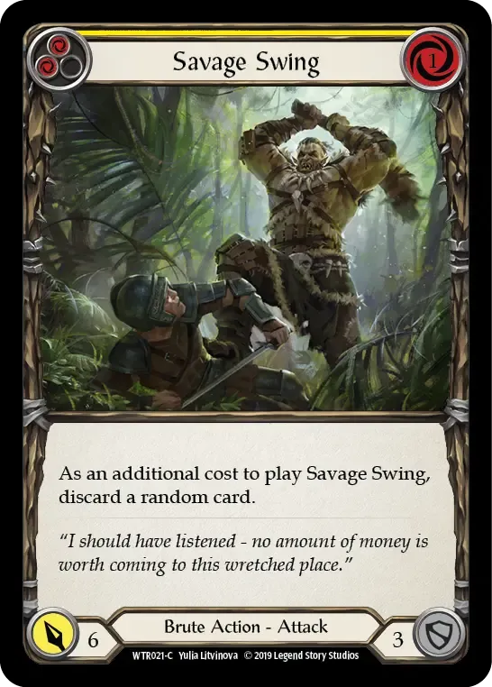 R-WTR021 Savage Swing Card - Flesh and Blood TCG R-WTR021 Savage Swing Card - Flesh and Blood TCG