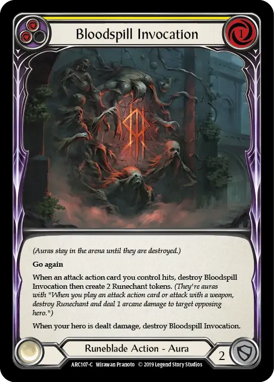 U-ARC107 Bloodspill Invocation Card - Flesh and Blood TCG