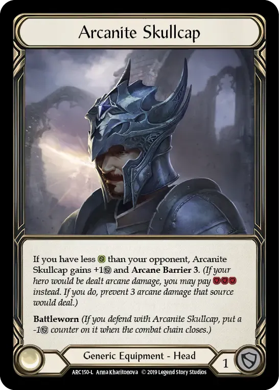 U-ARC150-RF Arcanite Skullcap Card - Flesh and Blood TCG