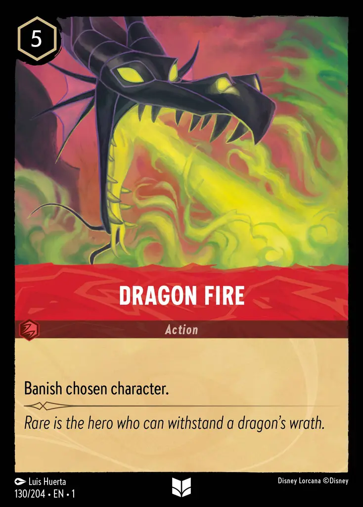 001130 Dragon Fire Lorcana Card Disney Lorcana