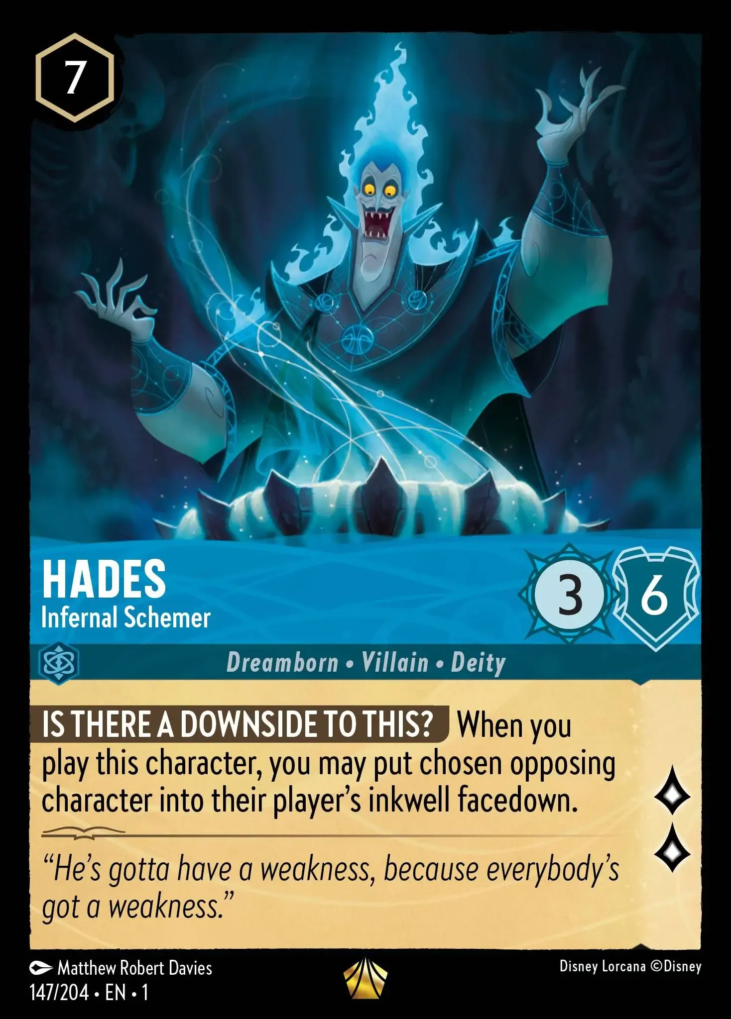 Hades - King of Olympus Lorcana Card