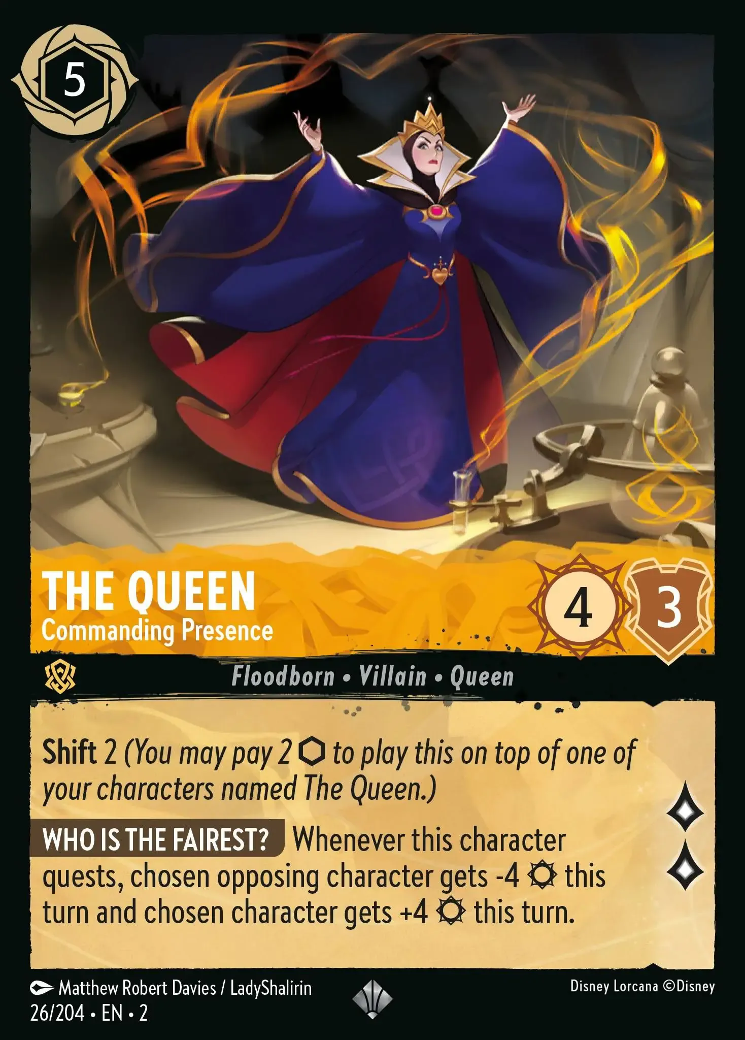 The Queen Commanding Presence Lorcana Card Lorcana Gg