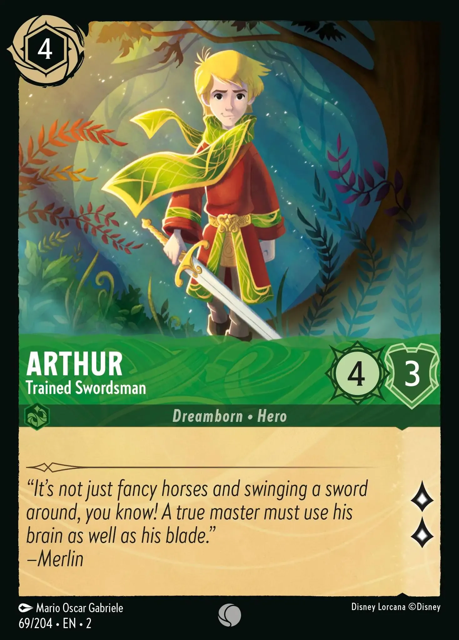 Arthur - Trained Swordsman Lorcana Card