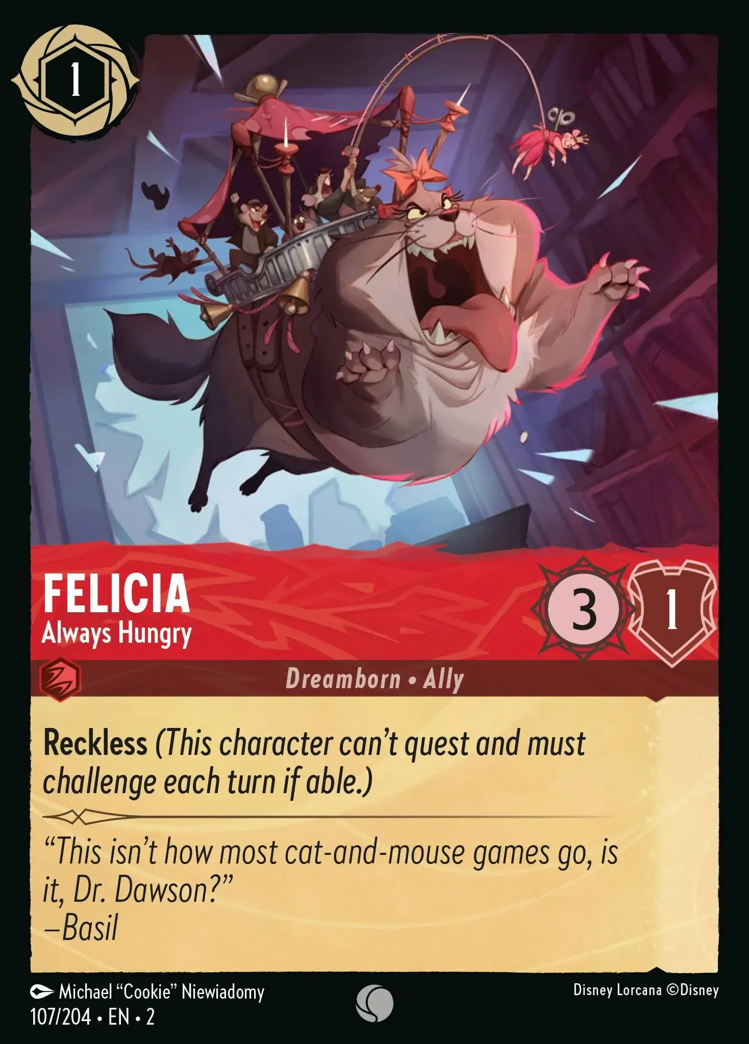 Felicia - Always Hungry Lorcana Card