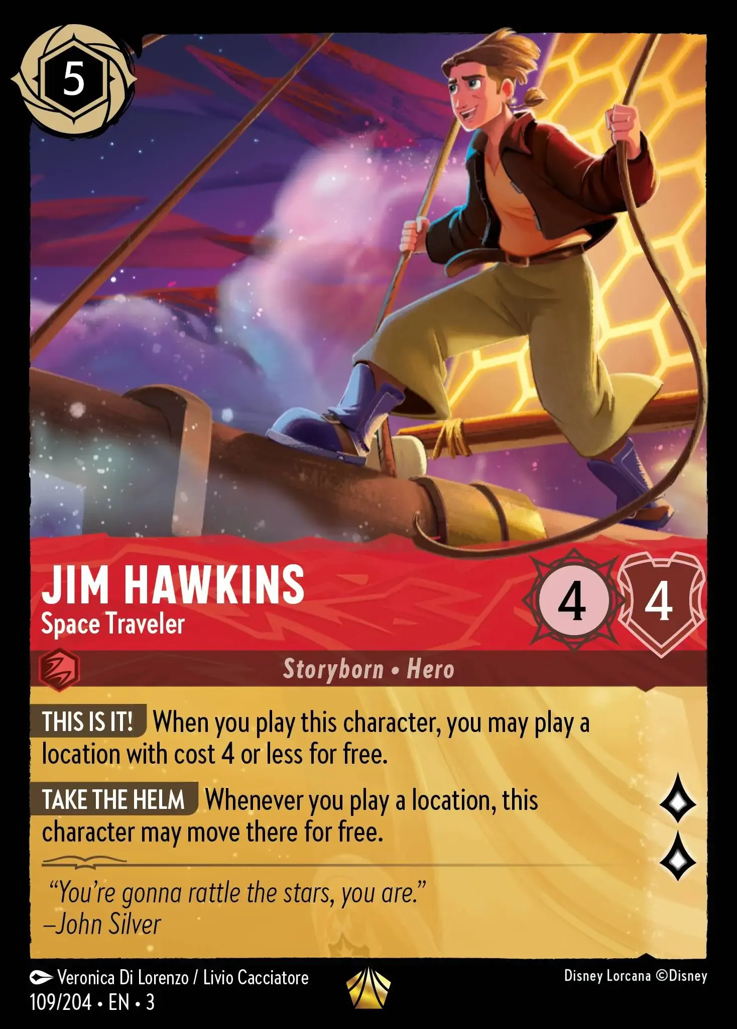 Jim Hawkins - Space Traveler Lorcana Card