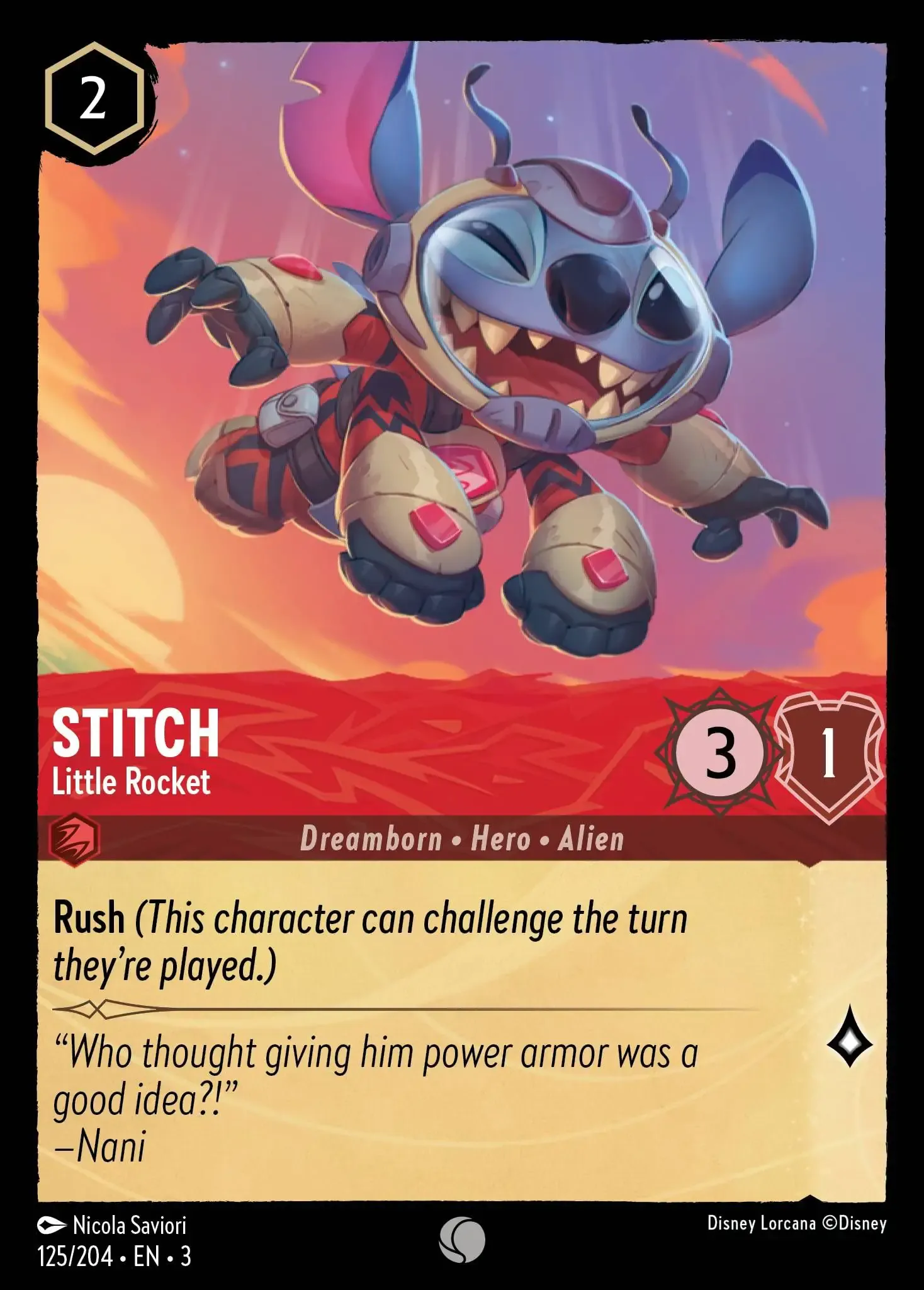Stitch - Little Rocket Lorcana Card