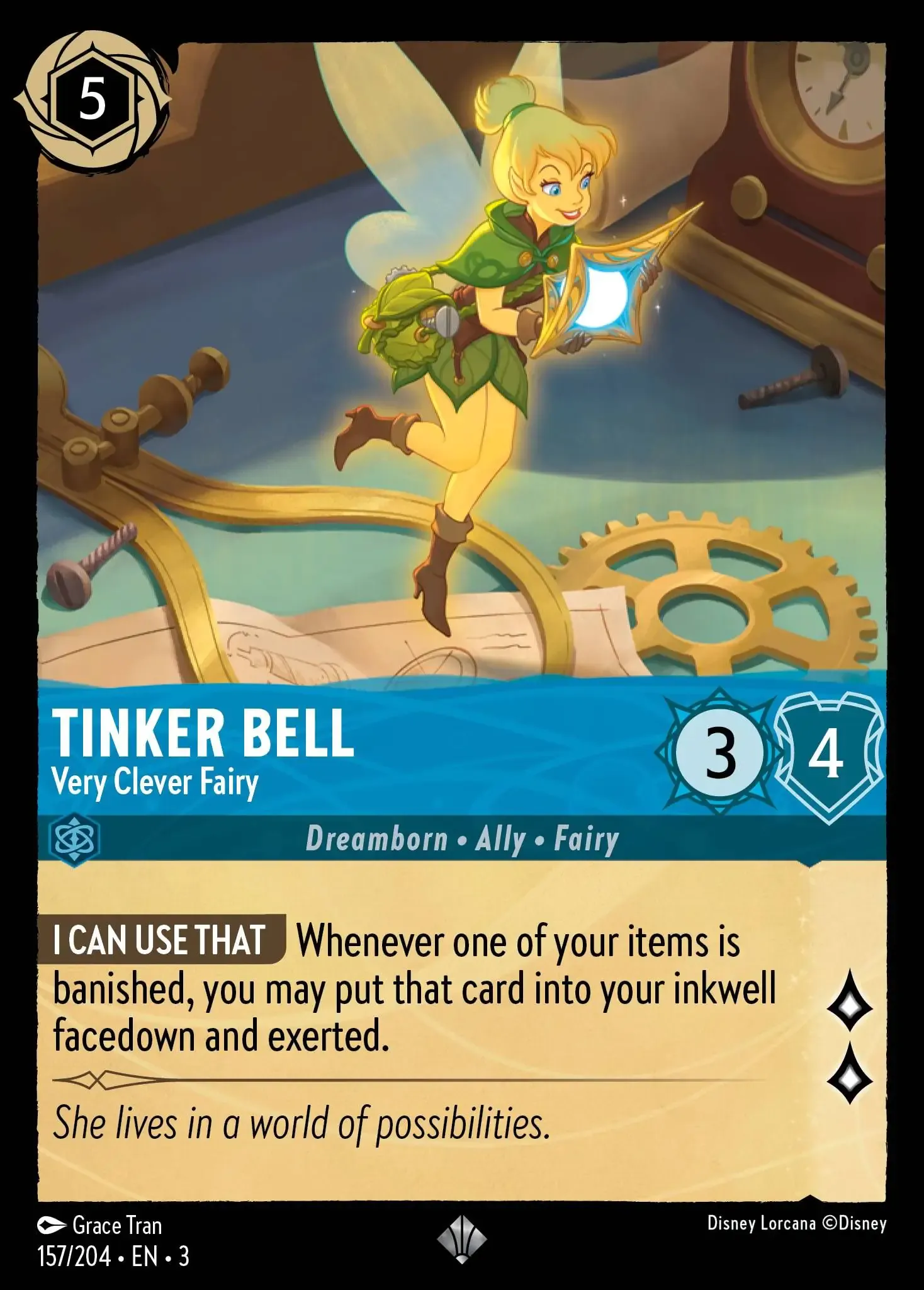 Tinker Bell - Very Clever Fairy Lorcana Card | Lorcana.gg