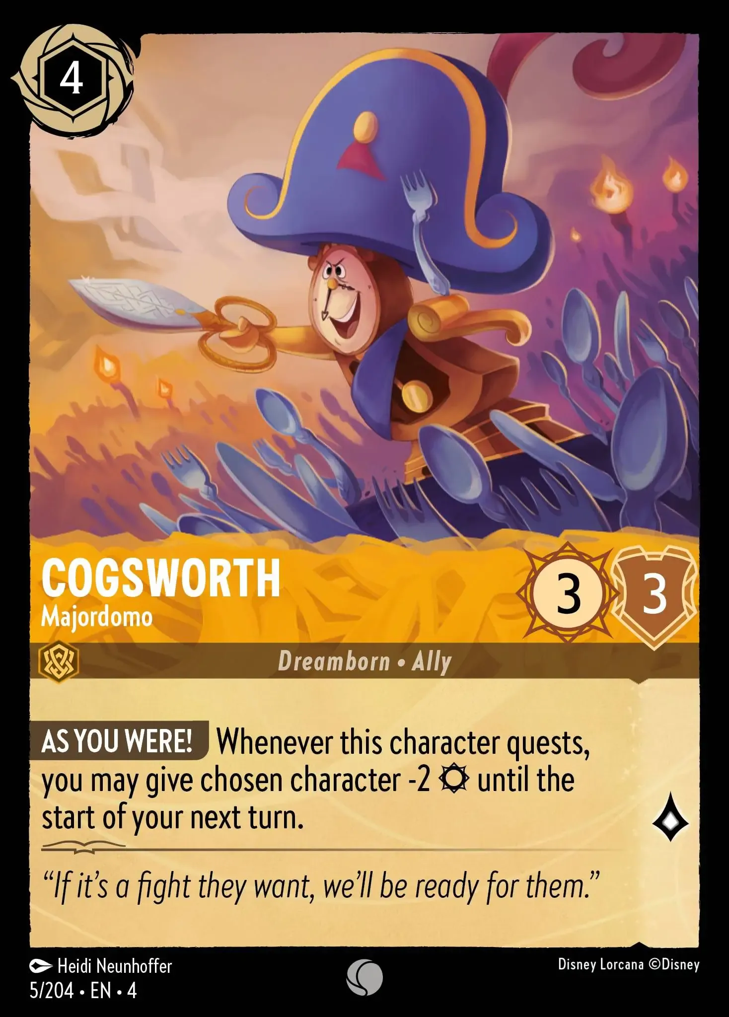 Cogsworth - Majordomo Lorcana Card 