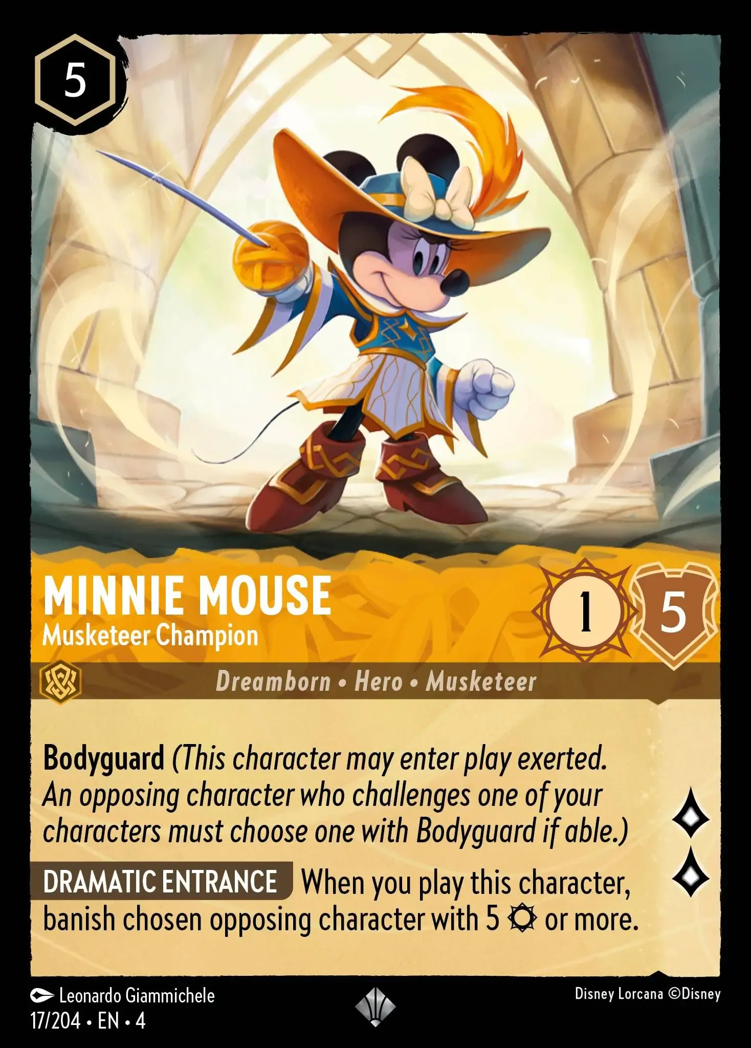 Minnie Mouse - Musketeer Champion Lorcana Card