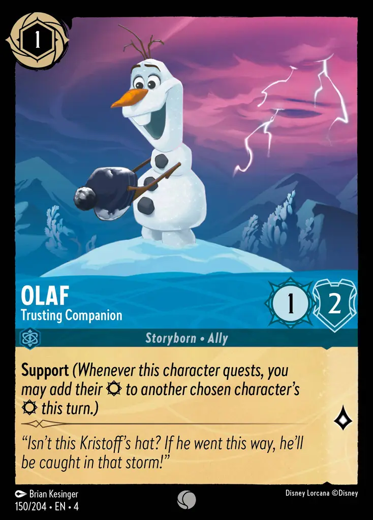 004-150 Olaf - Trusting Companion Lorcana Card | Disney Lorcana