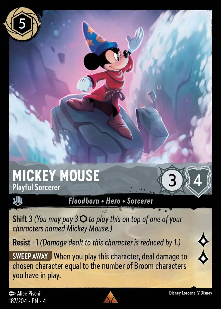 Mickey Mouse - Wayward Sorcerer Lorcana Card