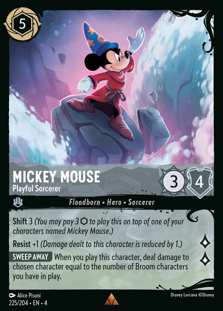 Mickey Mouse - Playful Sorcerer Lorcana Card