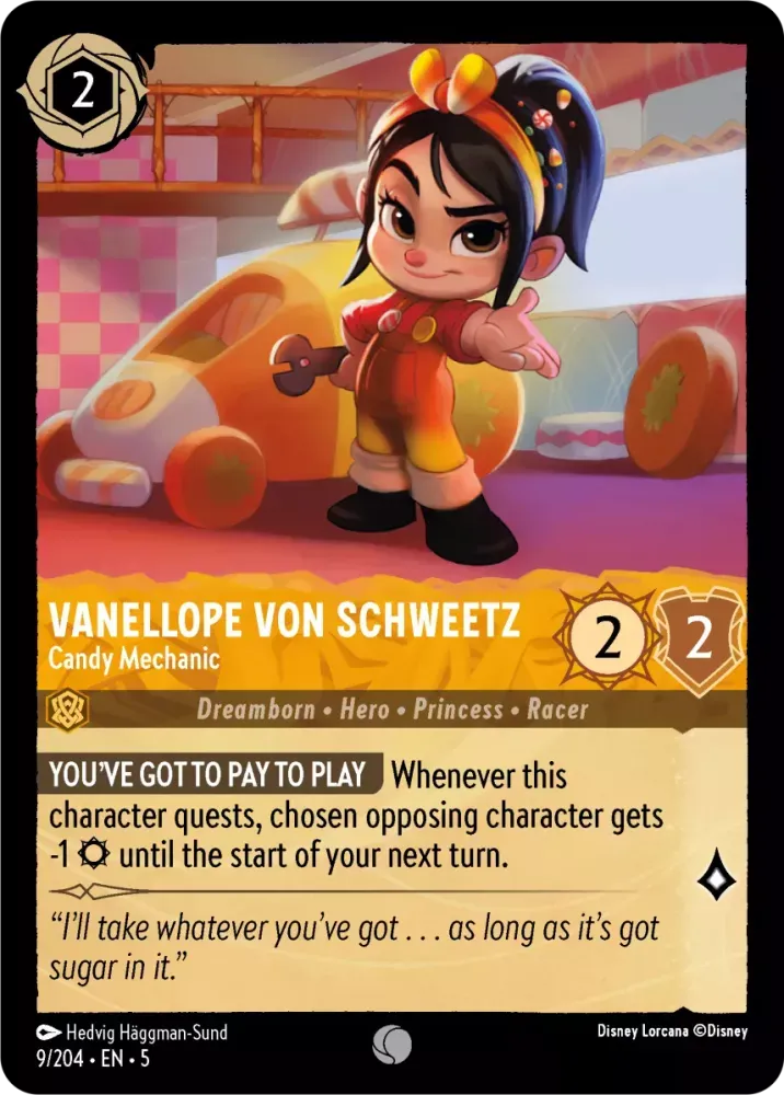 Vanellope Von Schweetz - Candy Mechanic Lorcana Card