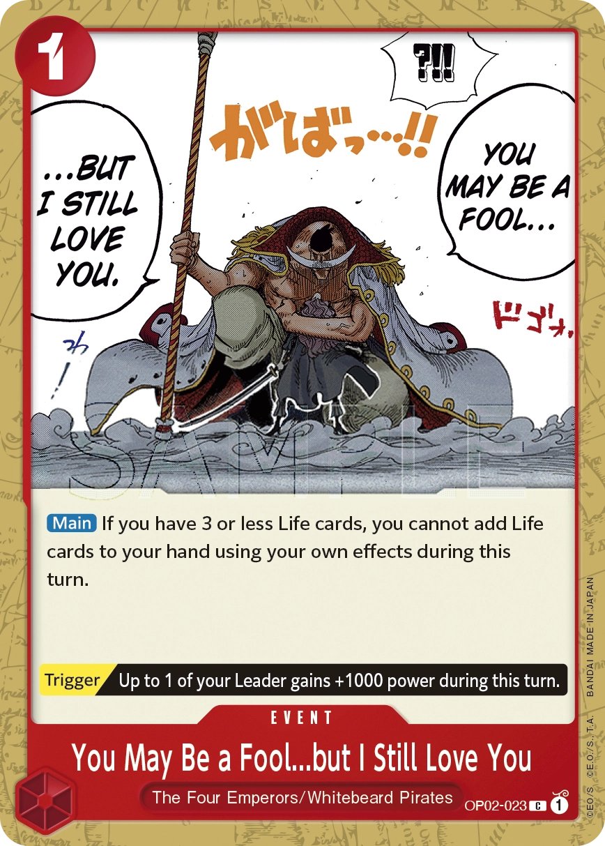 You May Be a Fool...but I Still Love You One Piece Card Game Card