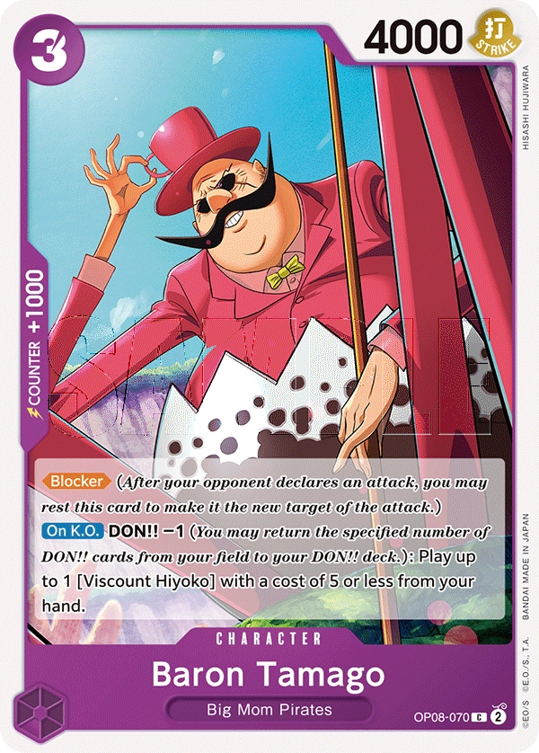 OP08-070 Baron Tamago Card | One Piece Card Game