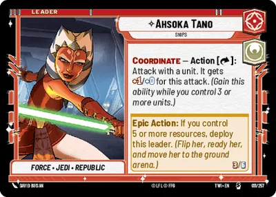 Ahsoka Tano, Snips Starwars Unlimited Card