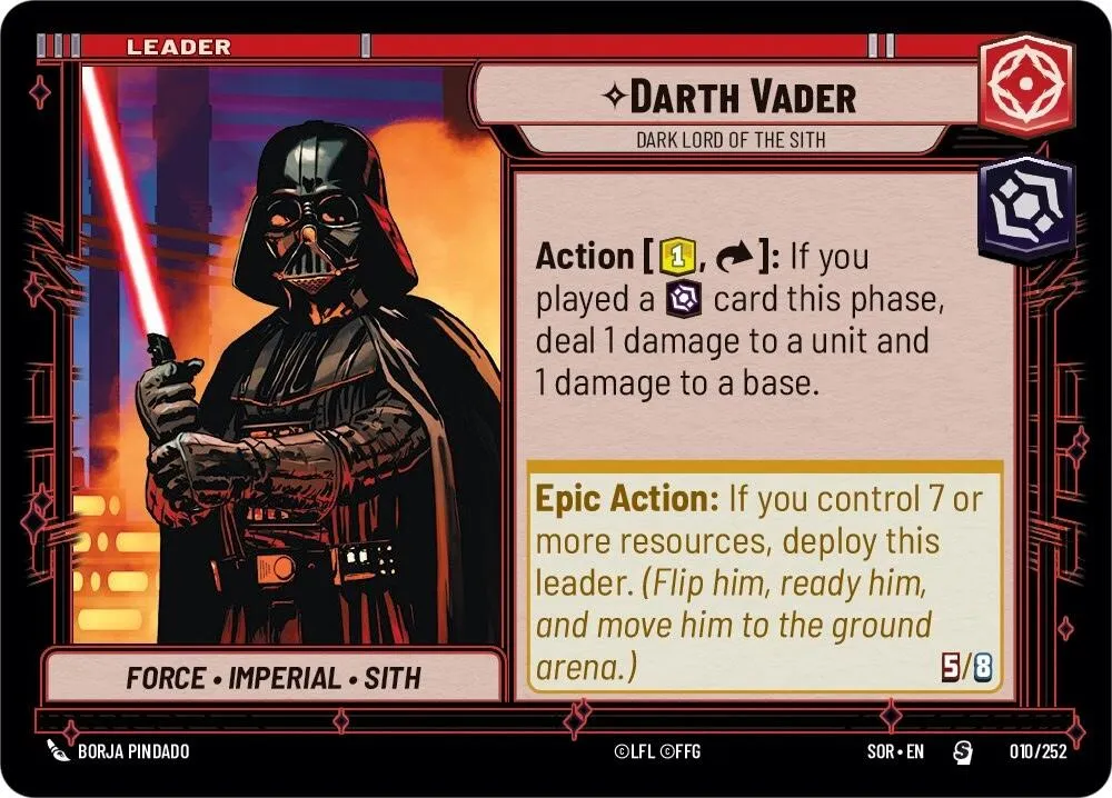 Darth Vader, Dark Lord of the Sith Card | Star Wars: Unlimited TCG