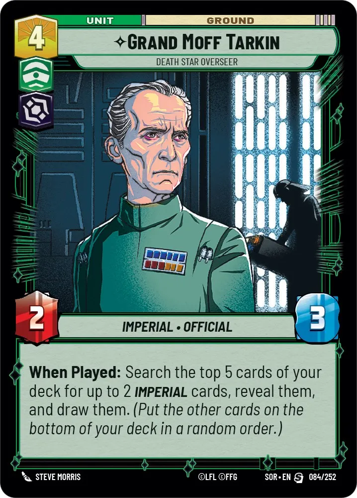 Grand Moff Tarkin, Death Star Overseer Starwars Unlimited Card