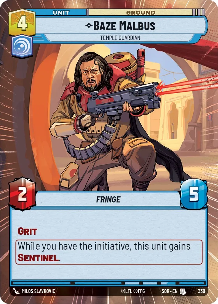 Baze Malbus - Temple Guardian Card | Star Wars: Unlimited TCG